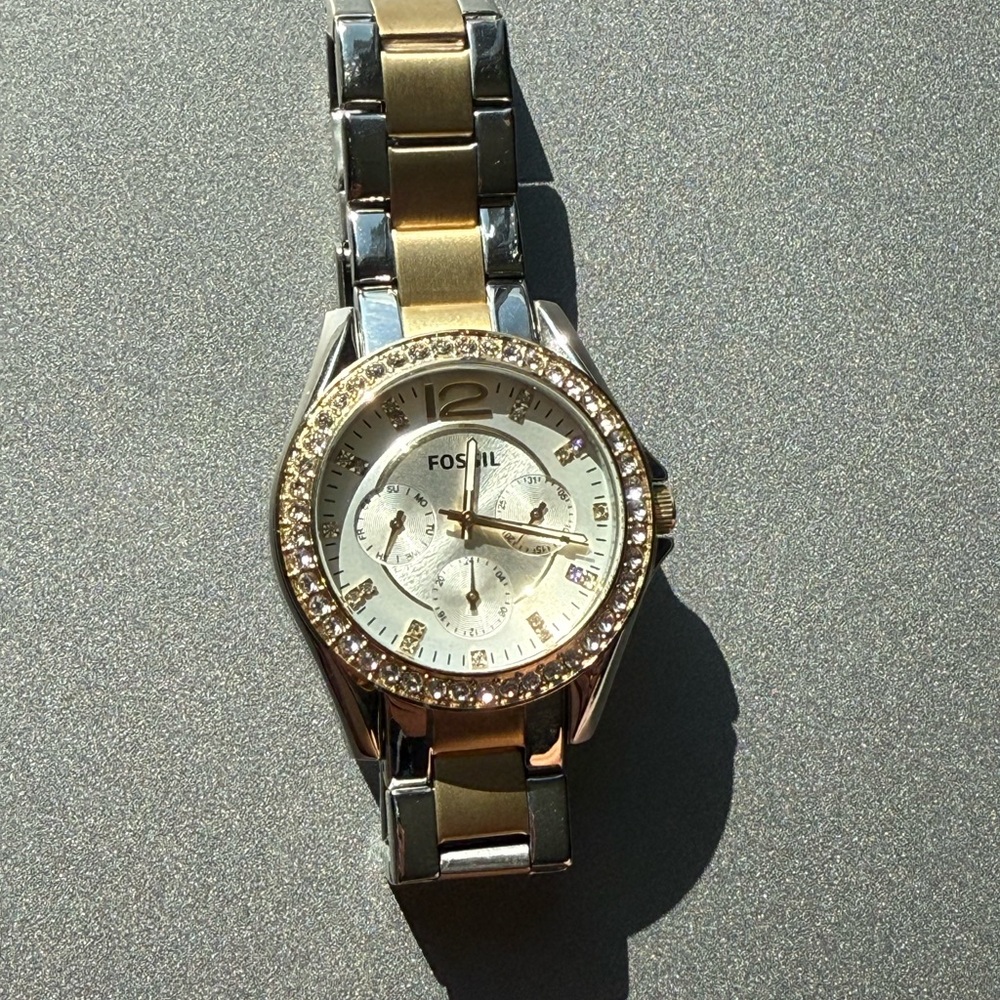 Fossil Gold and Silver Two-Tone Dress Watch